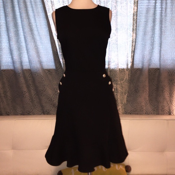 black midi dress with pockets
